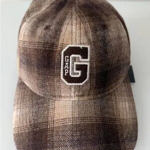 NWT: Gap Women's Terra Brown Plaid Baseball Hat!